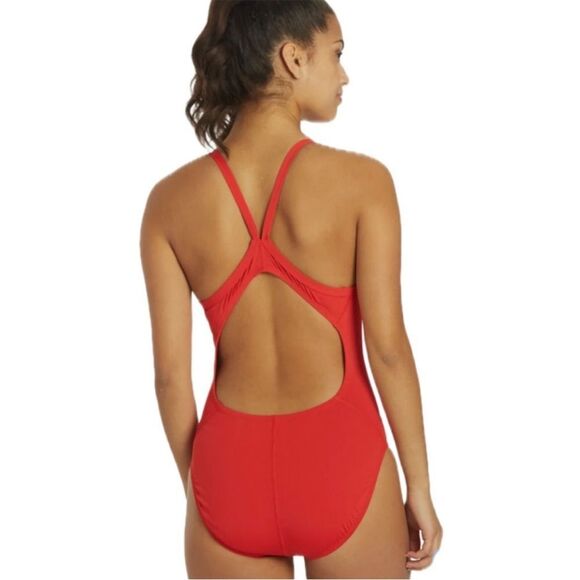 Nike HydraStrong Solid Poly Racer Back One Piece Swimsuit - Picture 2 of 5